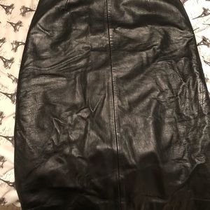 Leather pencil skirt
